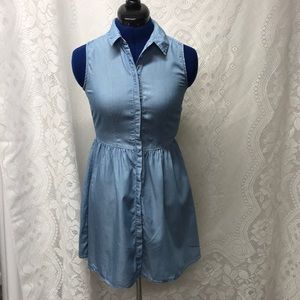 Divided Light Blue Denim-Style Sleeveless Mini Dress